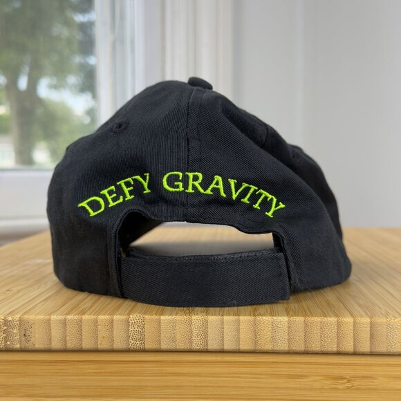 Wicked Vintage 2011 Defy Gravity  Black Cotton Baseball Cap Green Witch - Picture 2 of 4